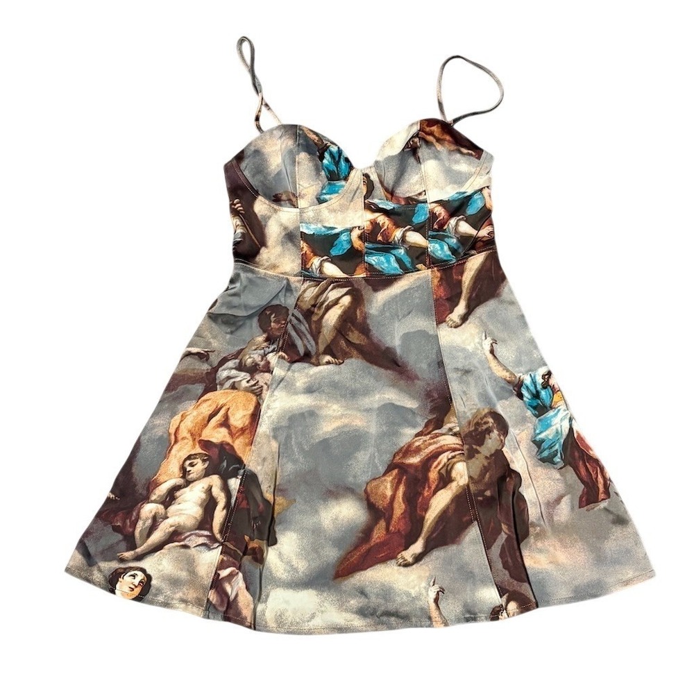 Urban Outfitters Dress Womens Size S Renaissance Art Print Corset Mini